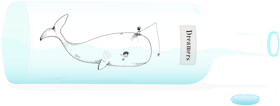 Whaleina Bottle Illustration PNG