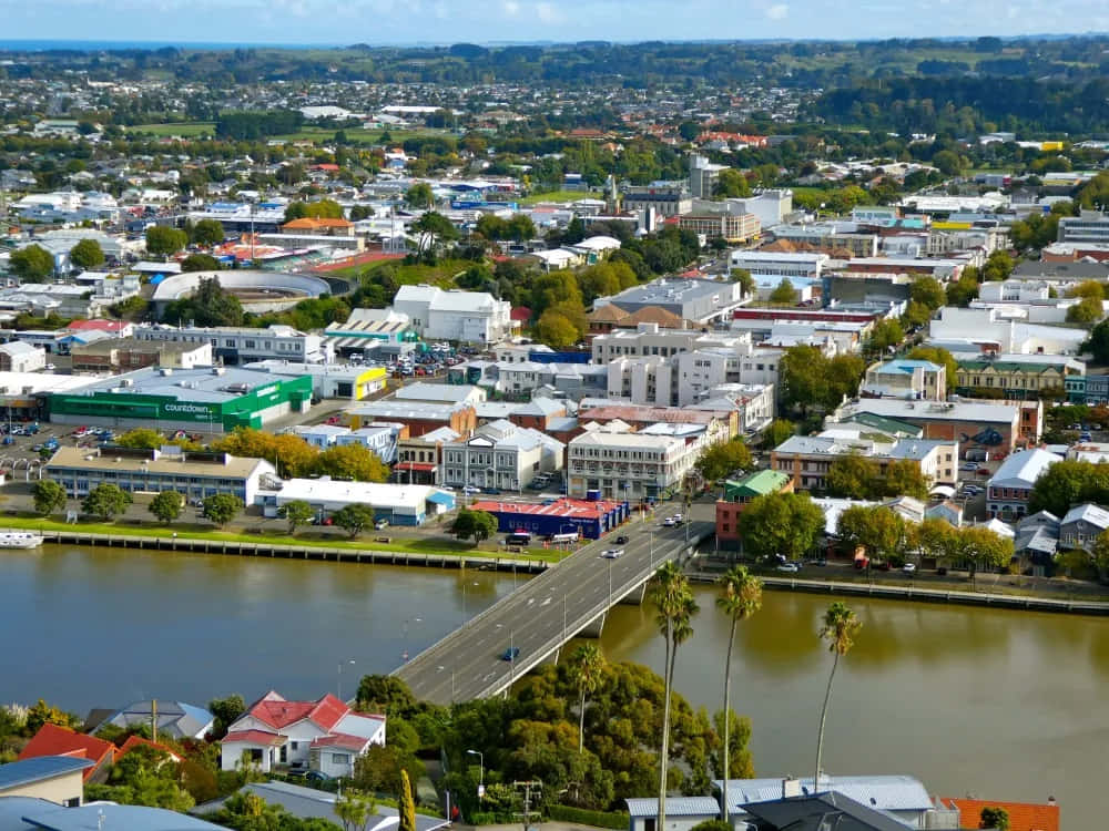 Whanganui Aerial View New Zealand Wallpaper