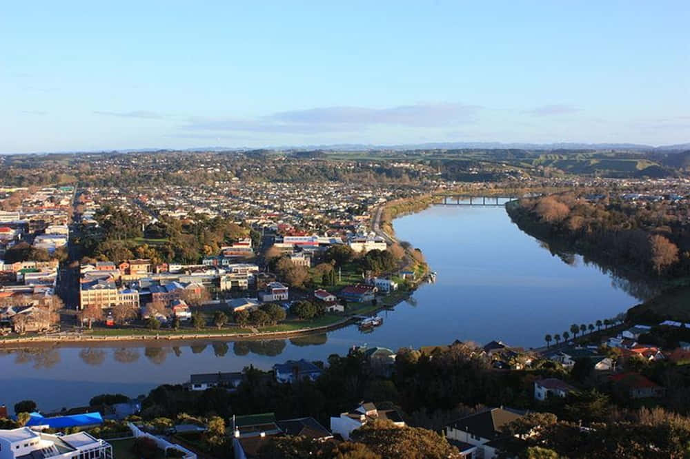 Whanganui River Aerial View New Zealand Wallpaper