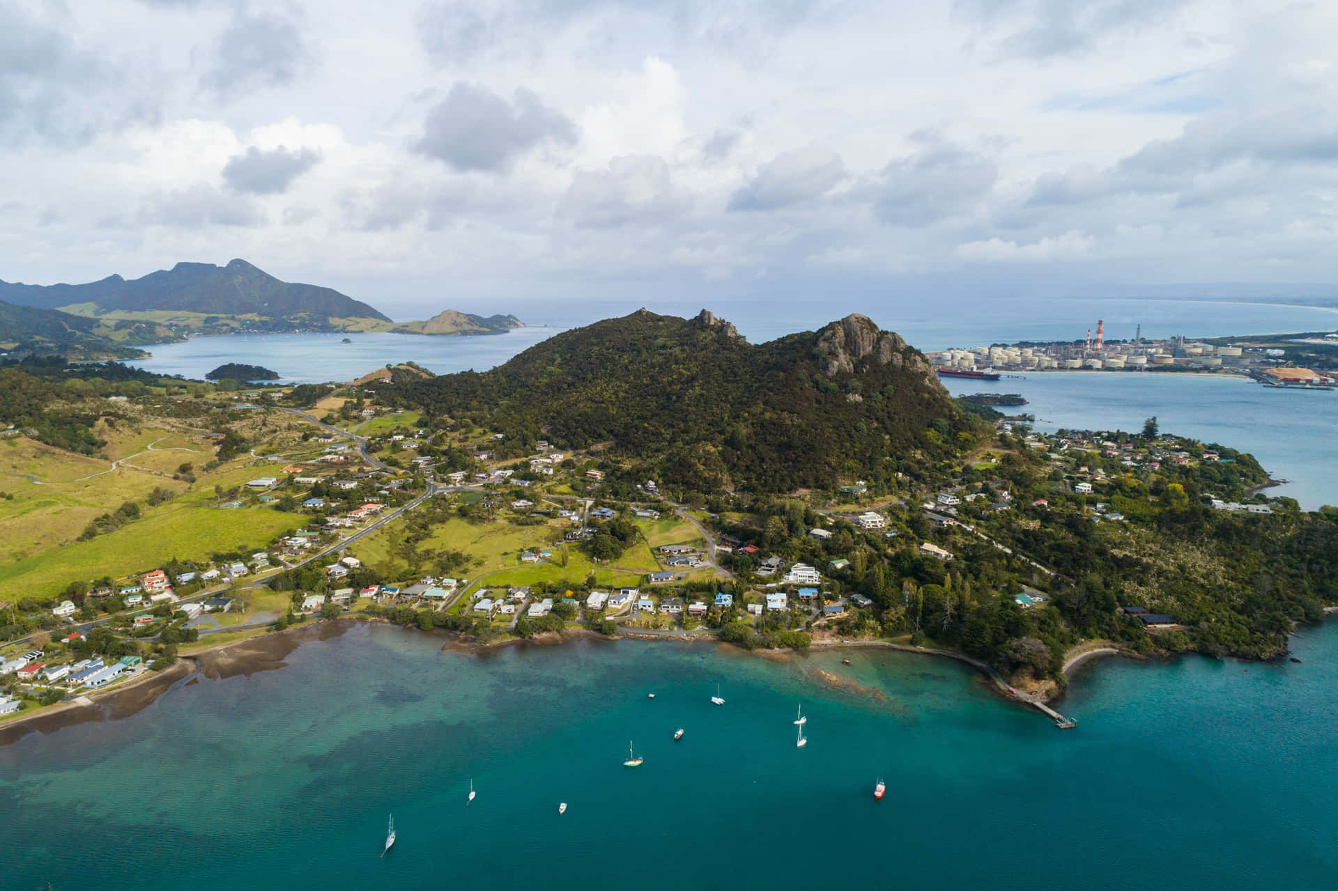 Whangarei Coastal Aerial View New Zealand Wallpaper