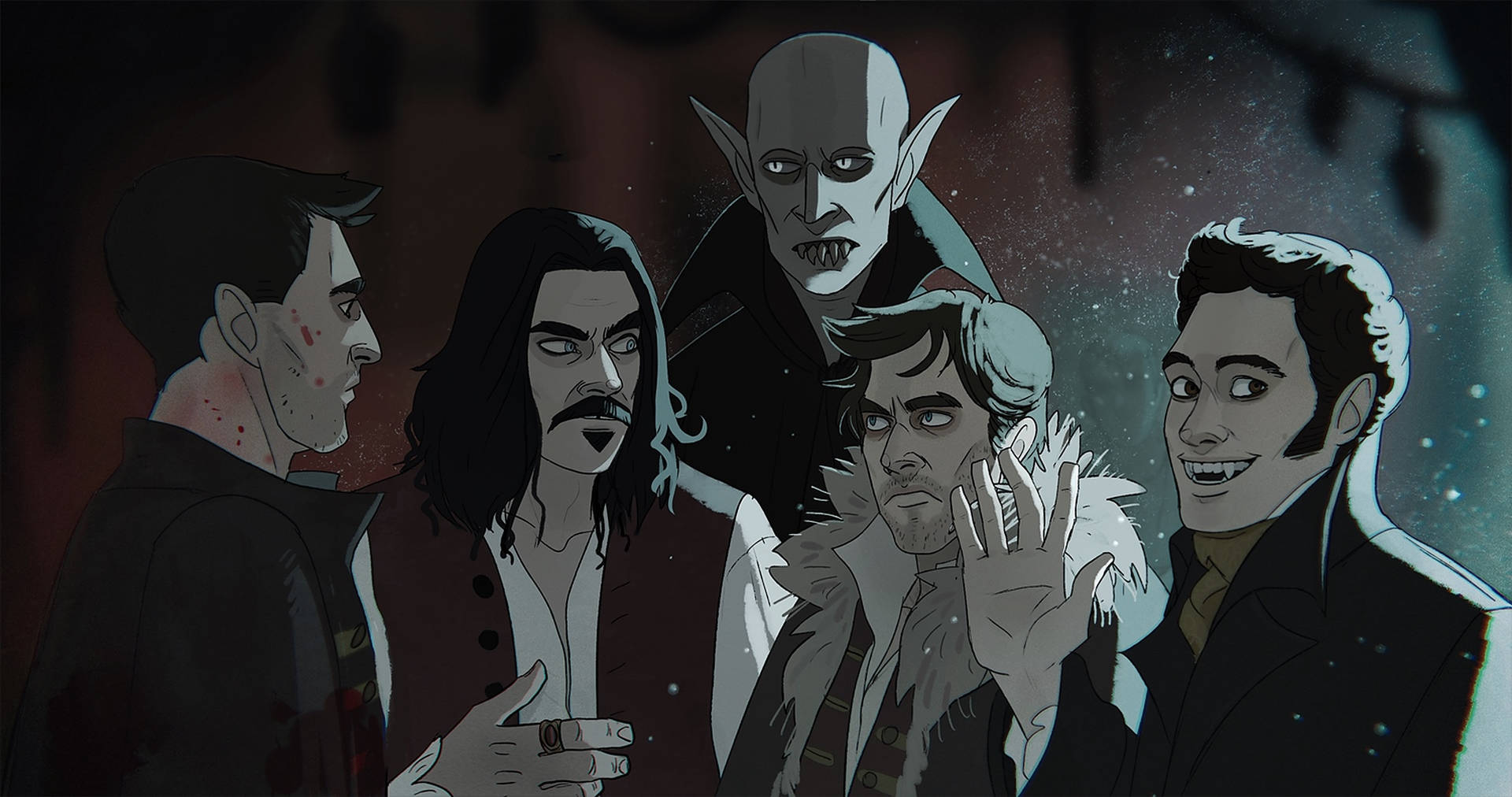 Main Characters from What We Do In The Shadows TV Series Wallpaper