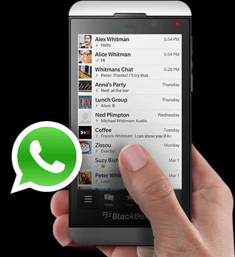 Whats App Chat Interfaceon Smartphone PNG