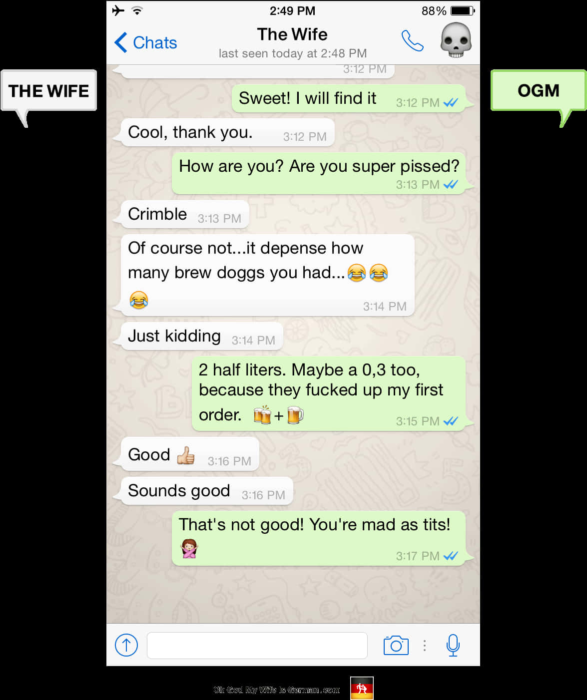Whats App Chat The Wife Conversation PNG