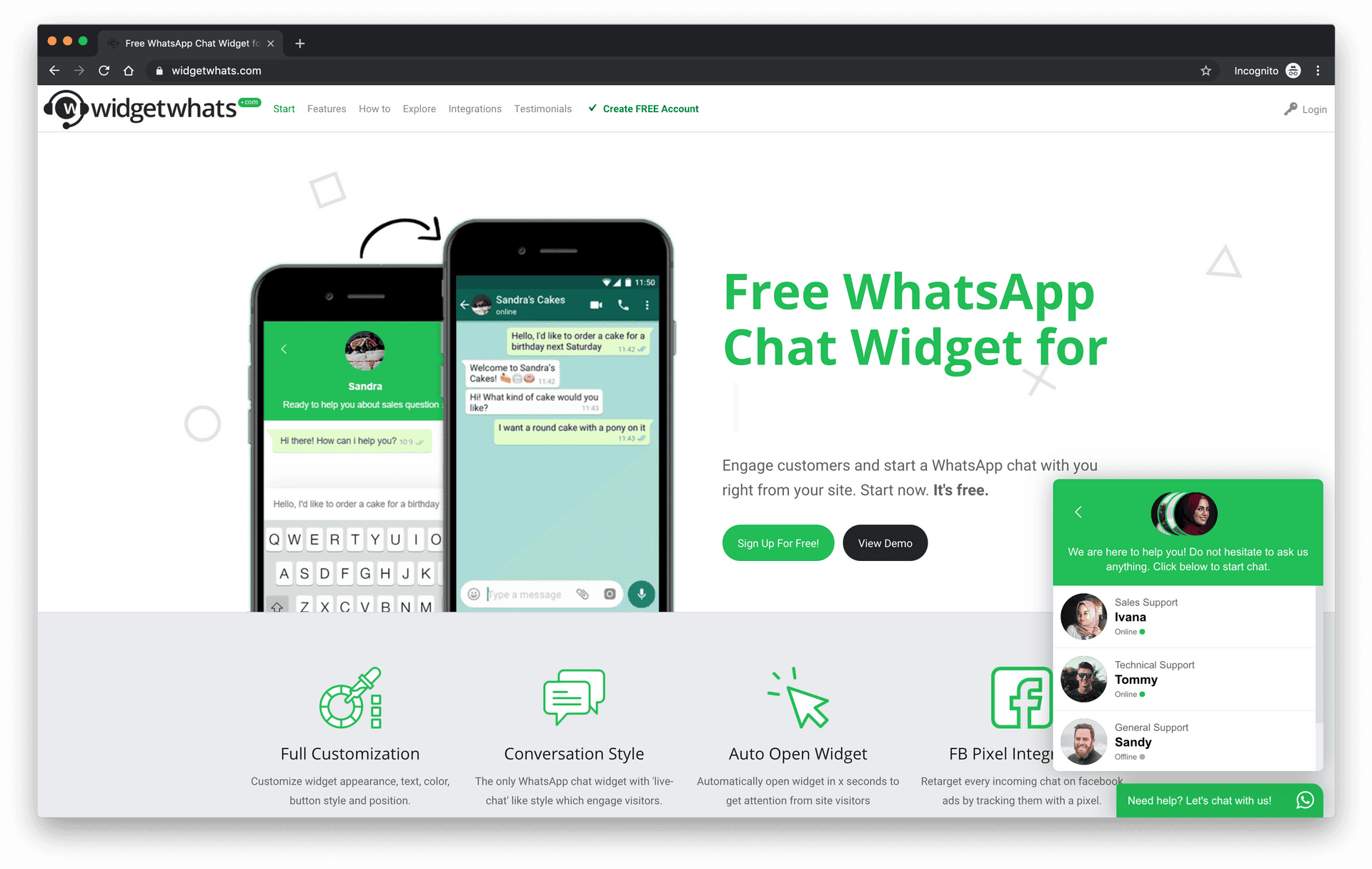 Whats App Chat Widget Promotion PNG