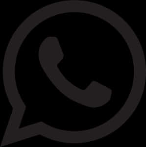 Whats App Logo Blackand White PNG