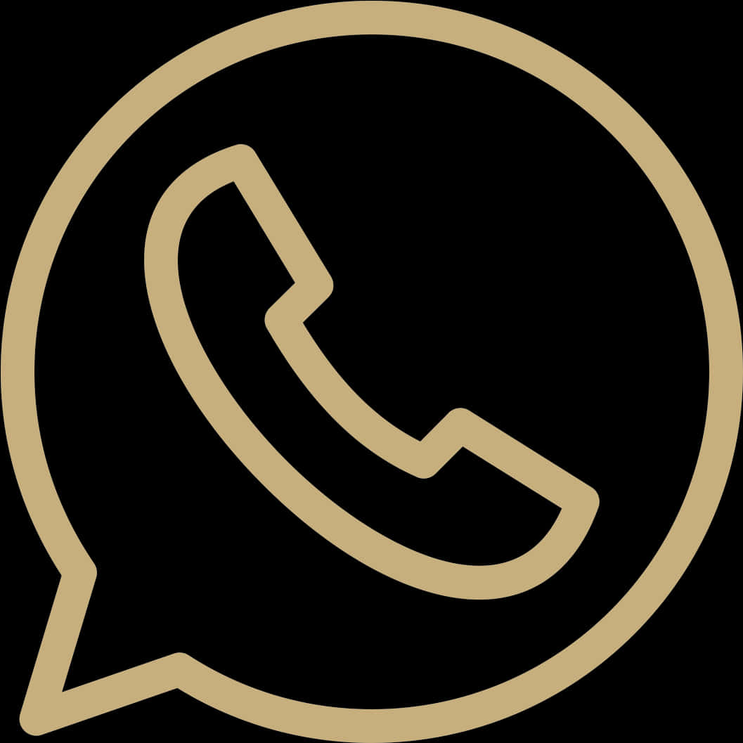 Whats App Logo Golden Icon PNG