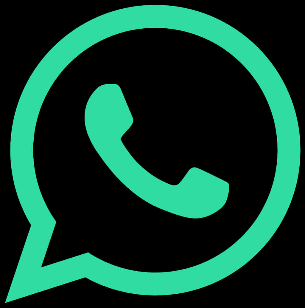 Whats App Logo Icon Green Black Background PNG