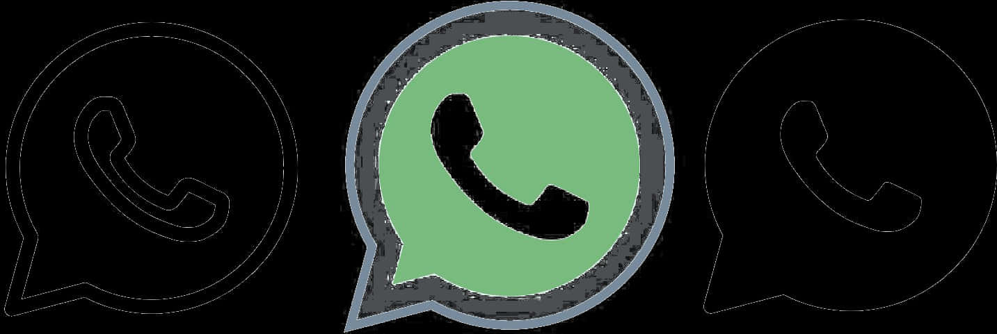 Whats App Logo Triptych PNG