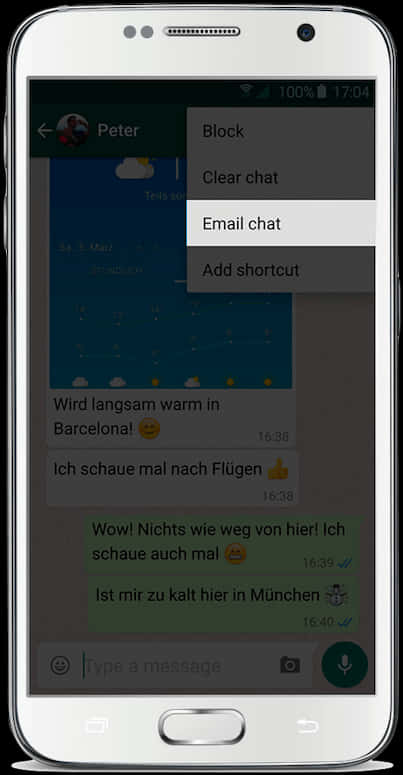 Whats App_ Chat_ Options_ Screenshot PNG