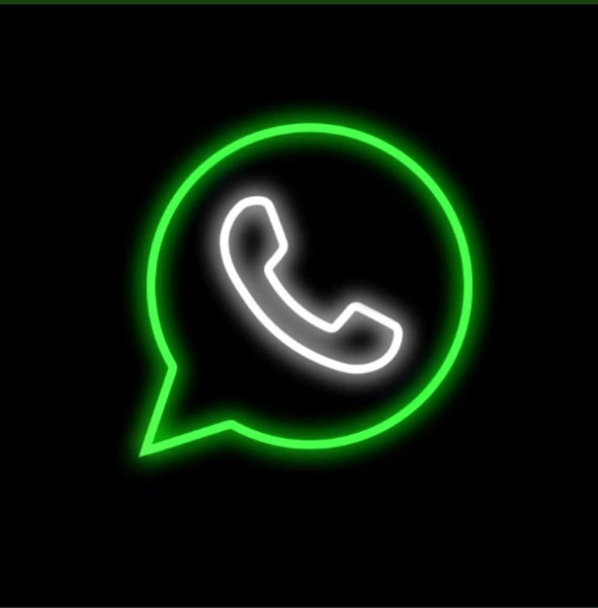 Iconadi Whatsapp In Neon Verde Su Sfondo Nero