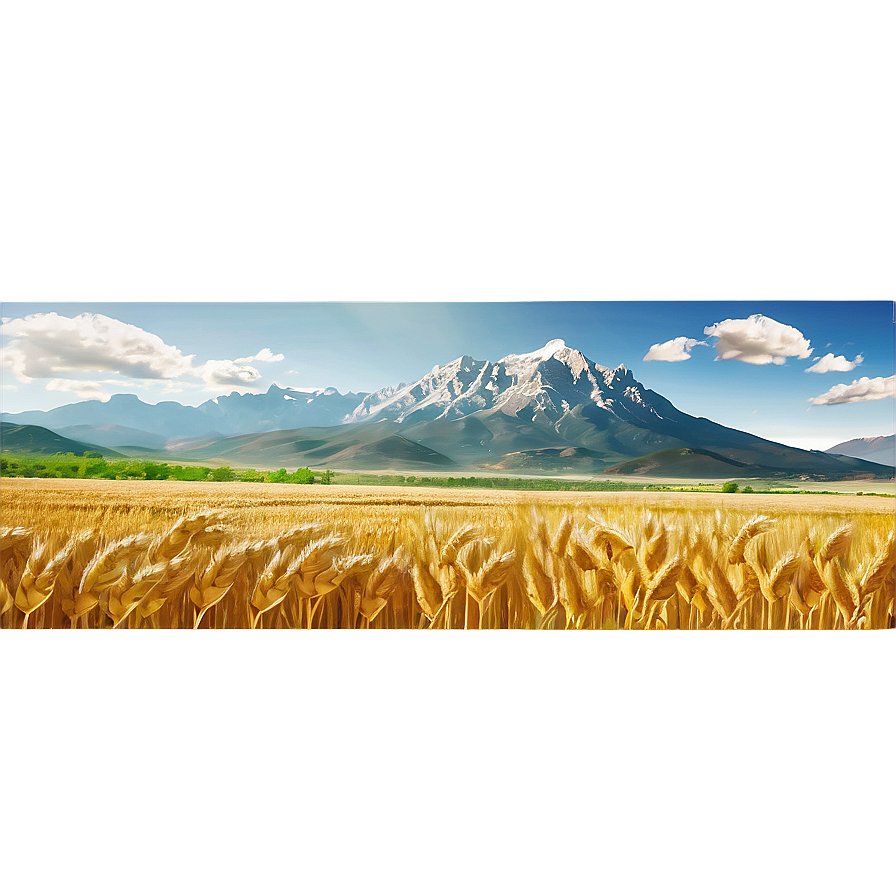 Wheat Field And Mountains Png 8 PNG