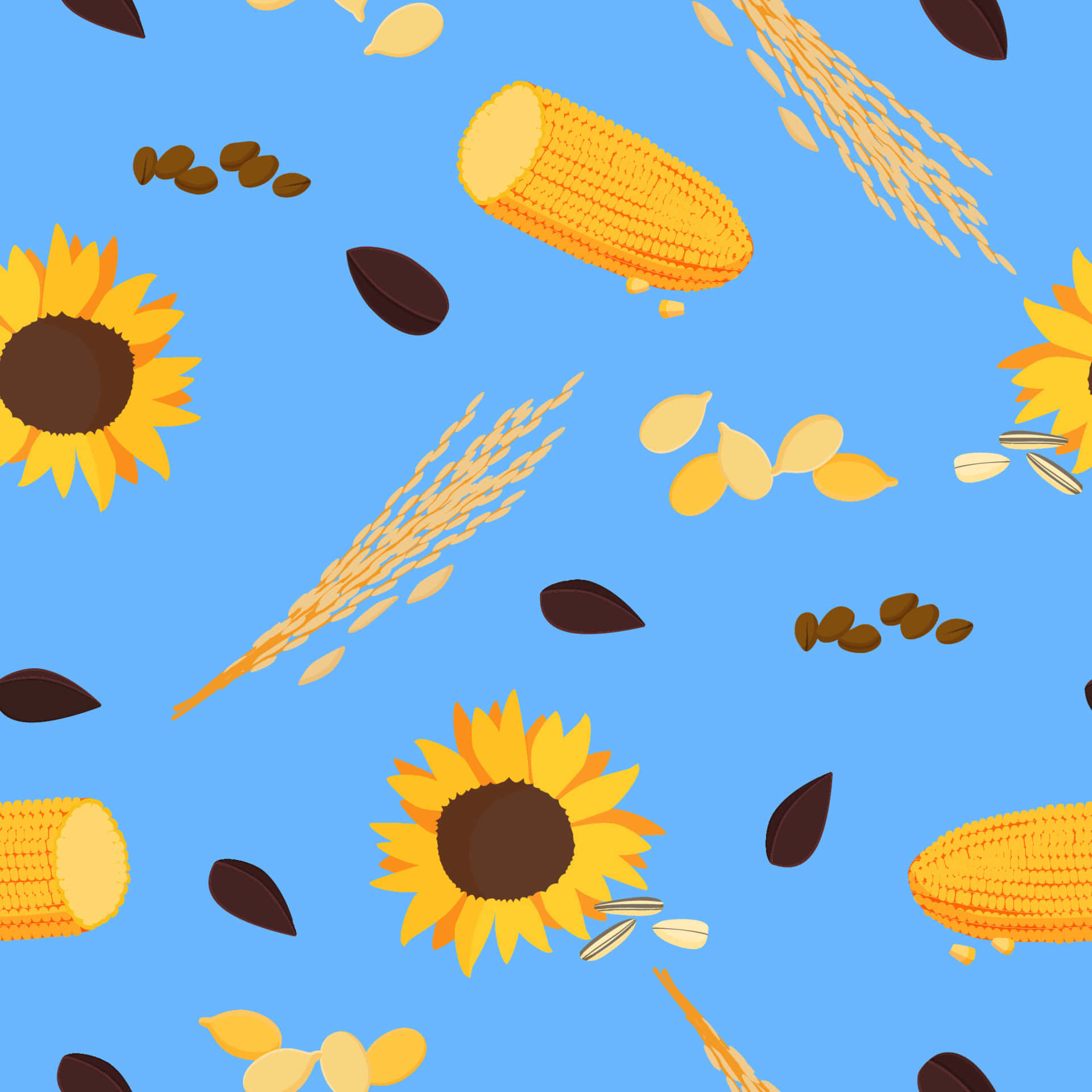 Golden Wheat Harvest in a Serene Field Wallpaper