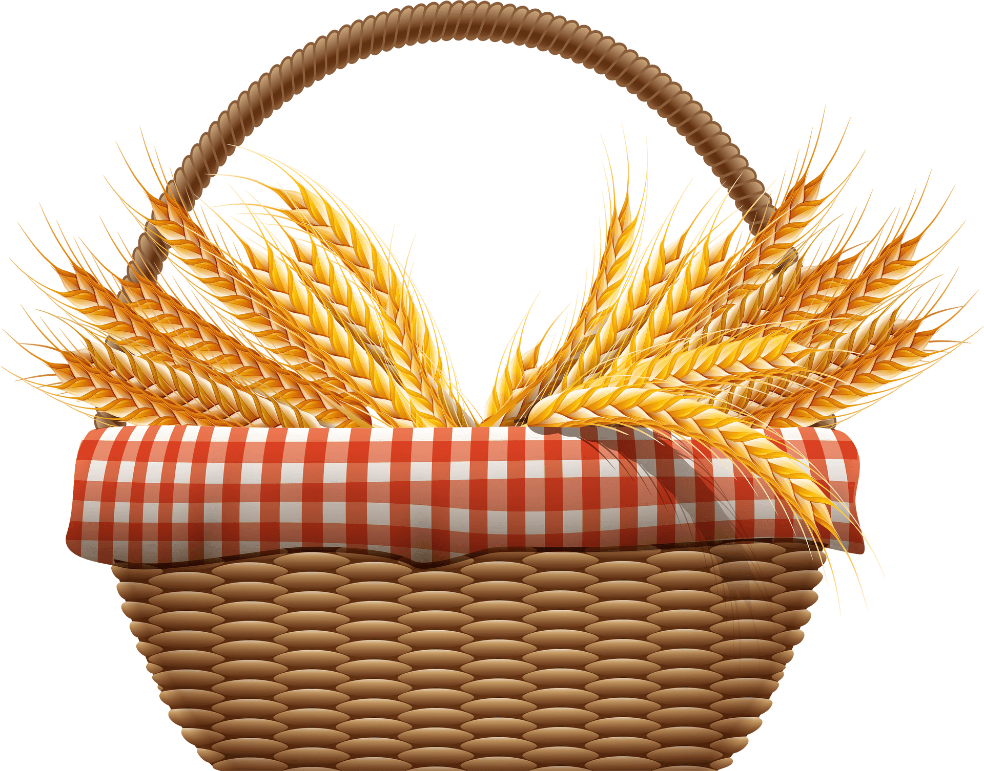 Wheat Sheavesin Basket PNG