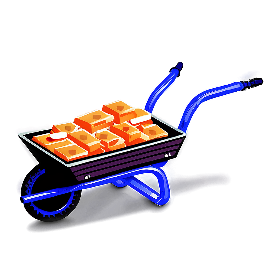 Wheelbarrow With Bricks Png 06242024 PNG
