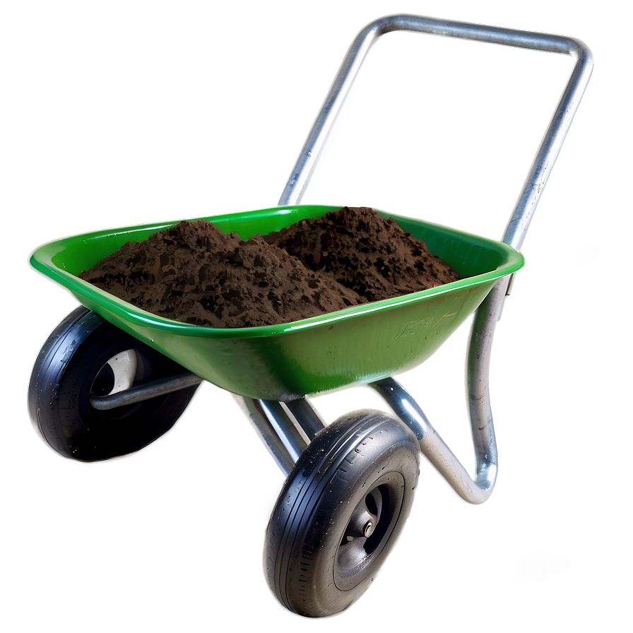 Wheelbarrow With Compost Png 06242024 PNG