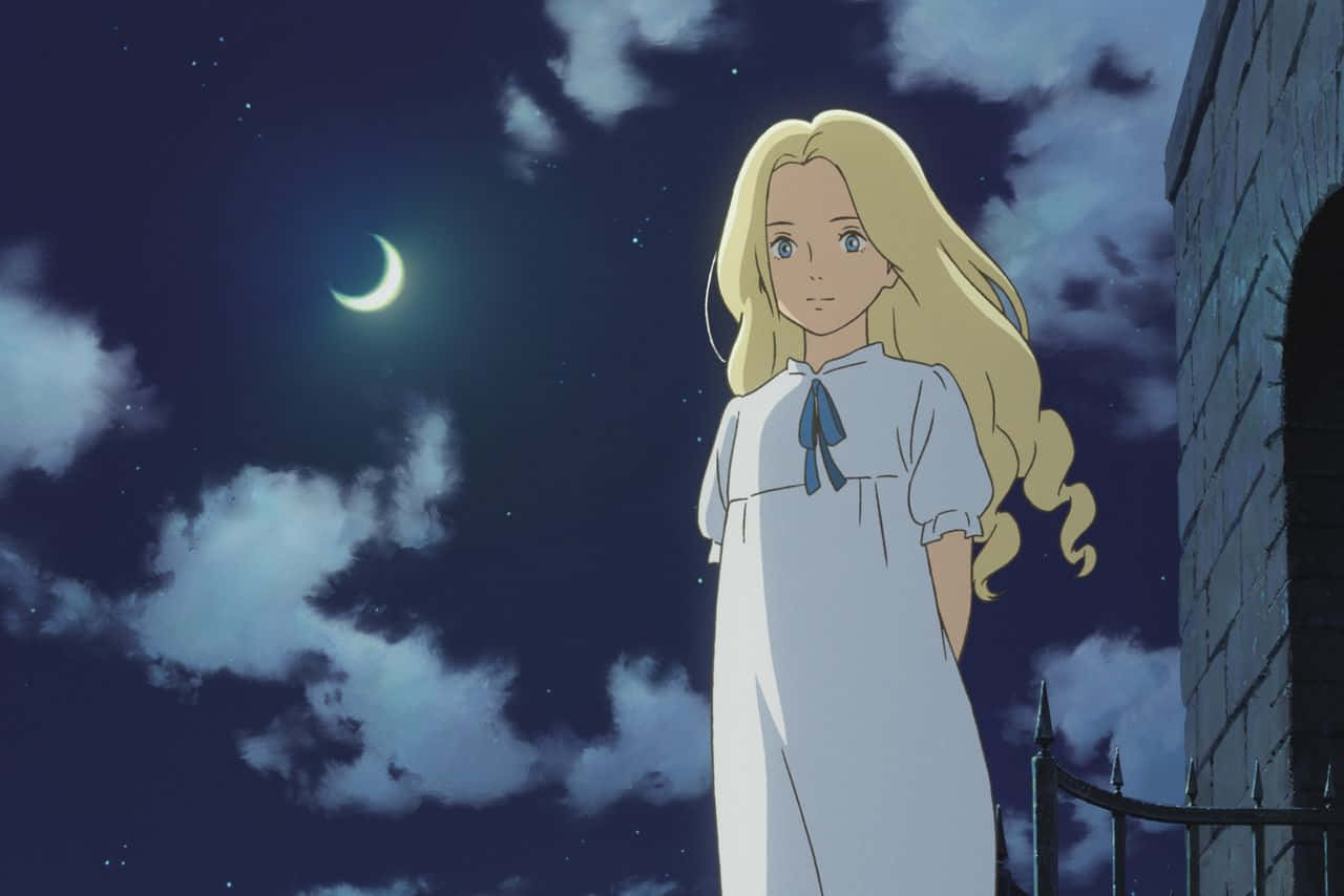 When Marnie Was There - Anna and Marnie Gazing at the Night Sky Wallpaper
