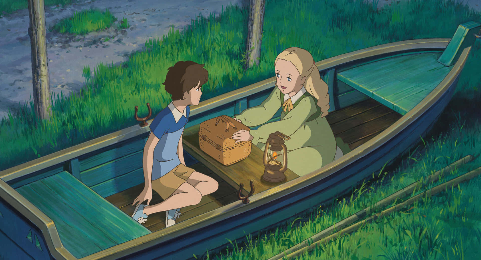 Anna and Marnie share a heartfelt moment in When Marnie Was There Wallpaper