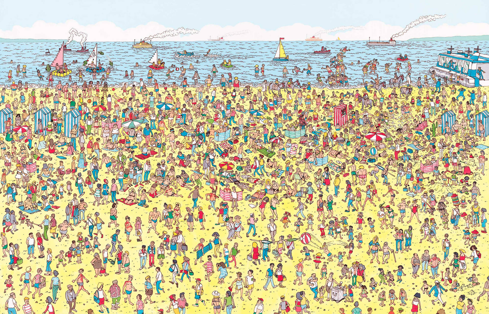 Where's Waldo Beach Crowd Wallpaper