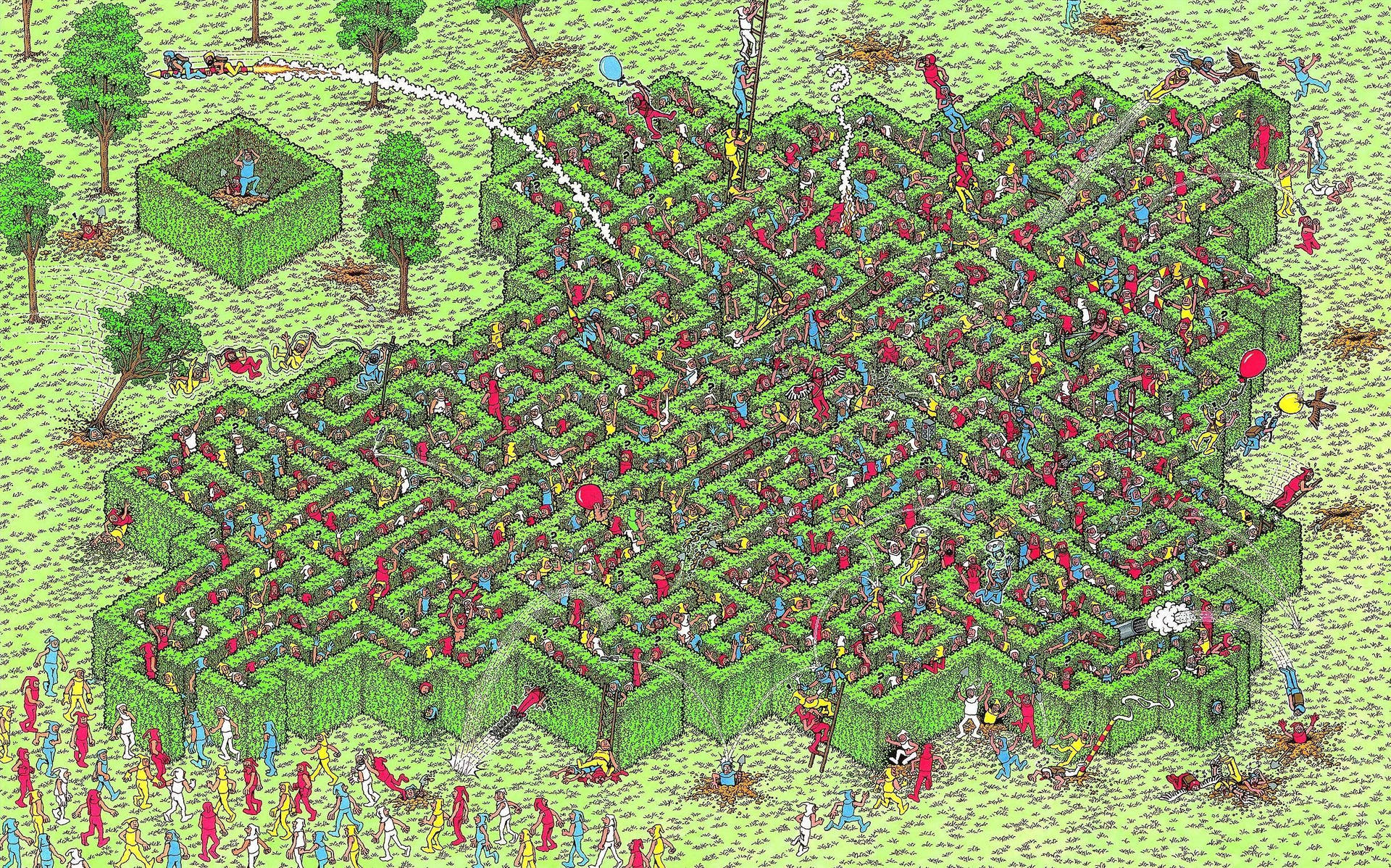 Where's Waldo Hedge Maze Wallpaper