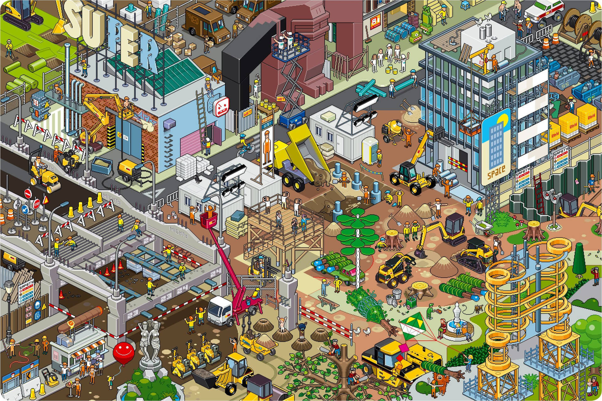 Where's Waldo Industrial City Wallpaper