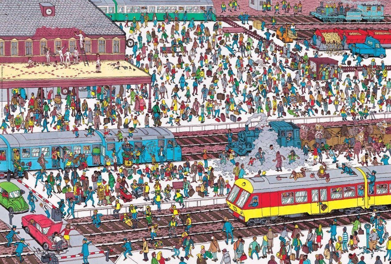 Where's Waldo Train Station Wallpaper