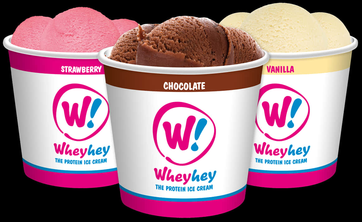 Wheyhey Protein Ice Cream Flavors PNG