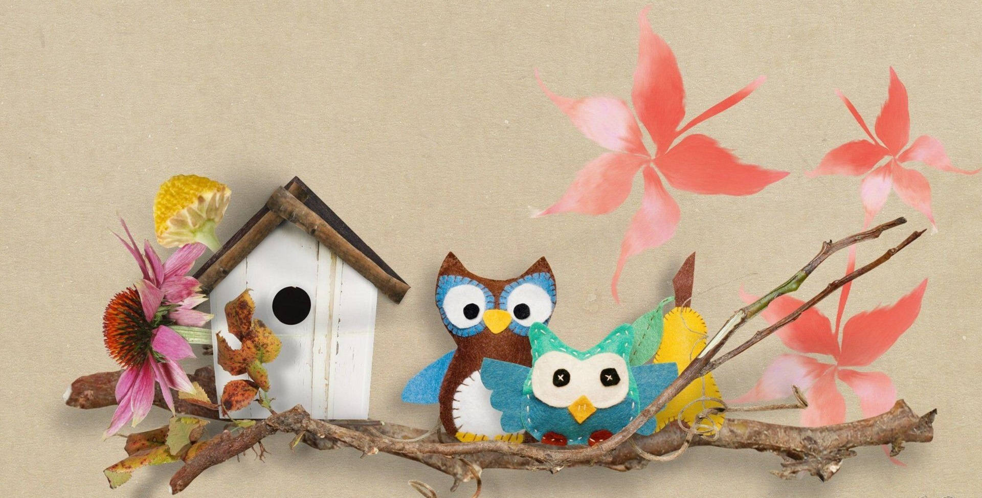 Whimsical Autumn Owls Wallpaper