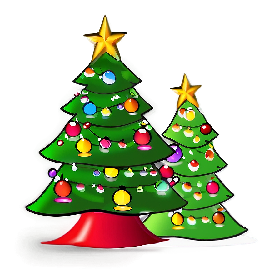 Whimsical Cartoon Christmas Tree Png 80 PNG