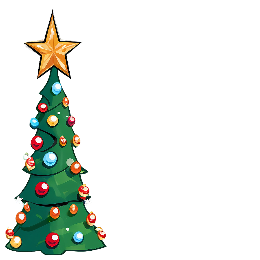 Whimsical Cartoon Christmas Tree Png Bnj91 PNG