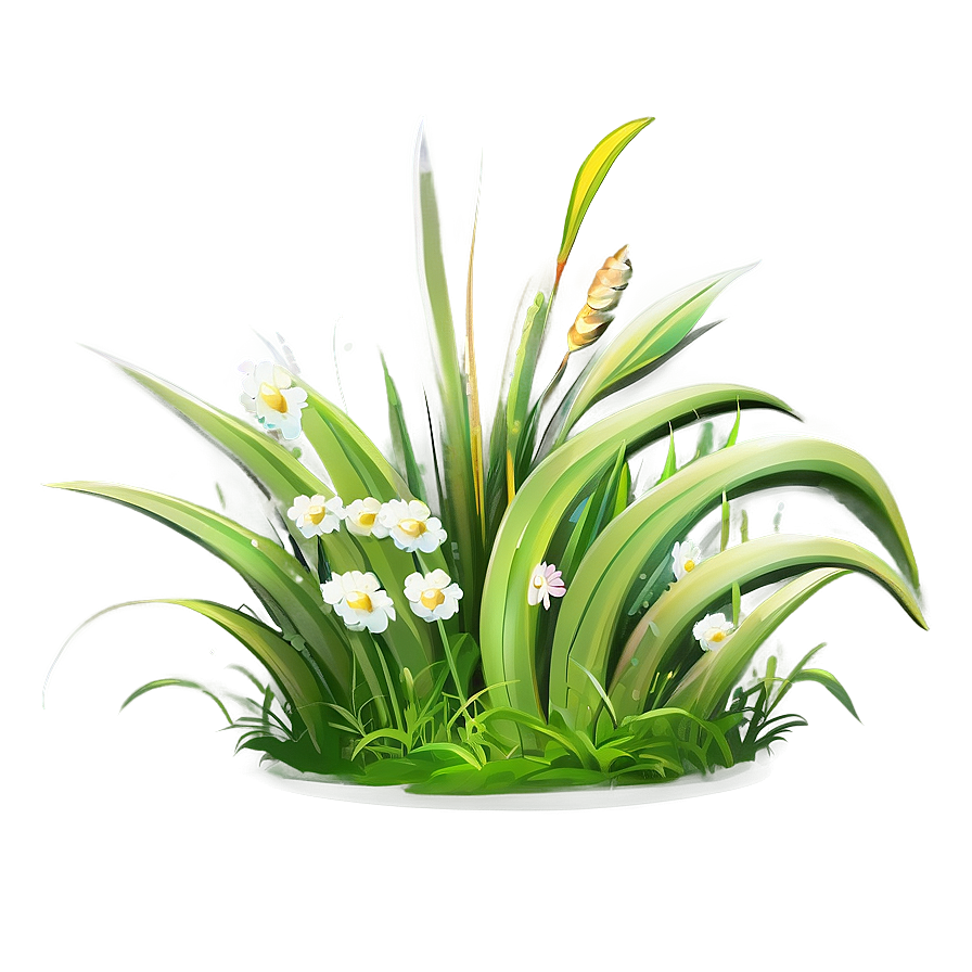 Whimsical Cartoon Grass Png 06122024 PNG