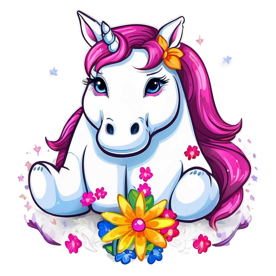 Download Whimsical Cartoon Unicorn Png Sdt54 | Wallpapers.com