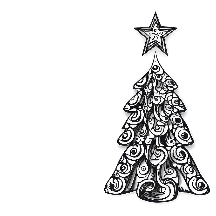 Whimsical Christmas Tree Drawing Png 06132024 PNG