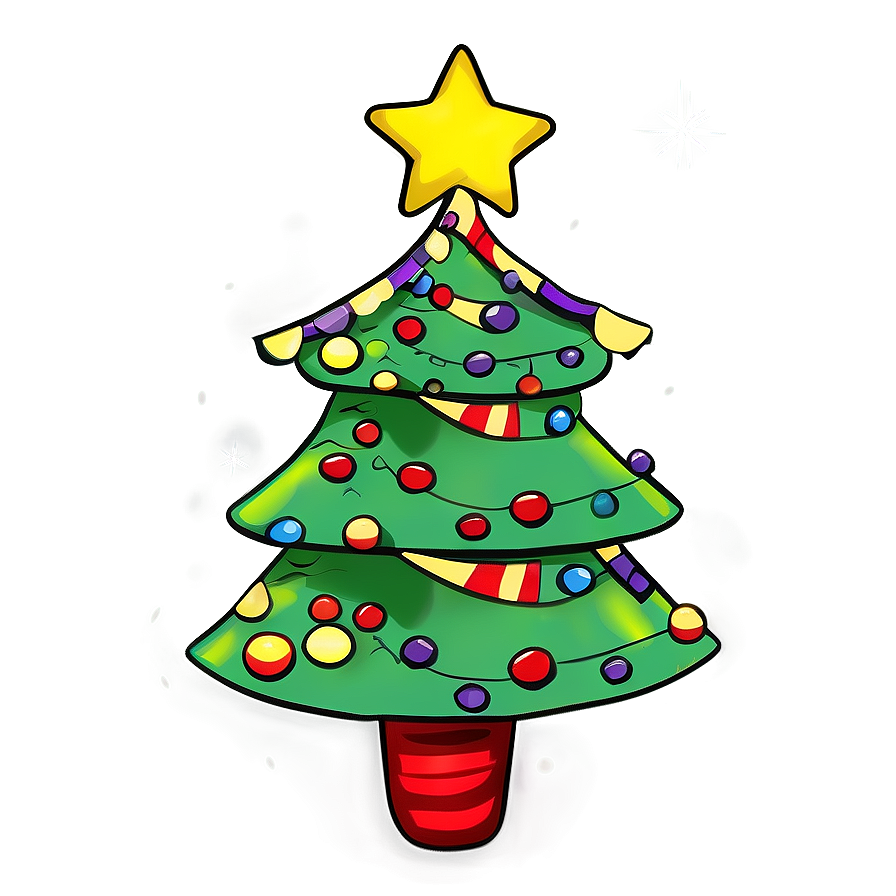 Whimsical Christmas Tree Drawing Png Kpm PNG