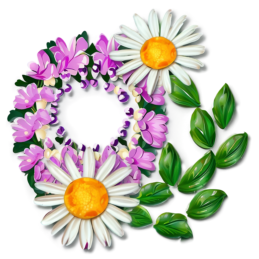 Whimsical Daisy Chain Png 06252024 PNG