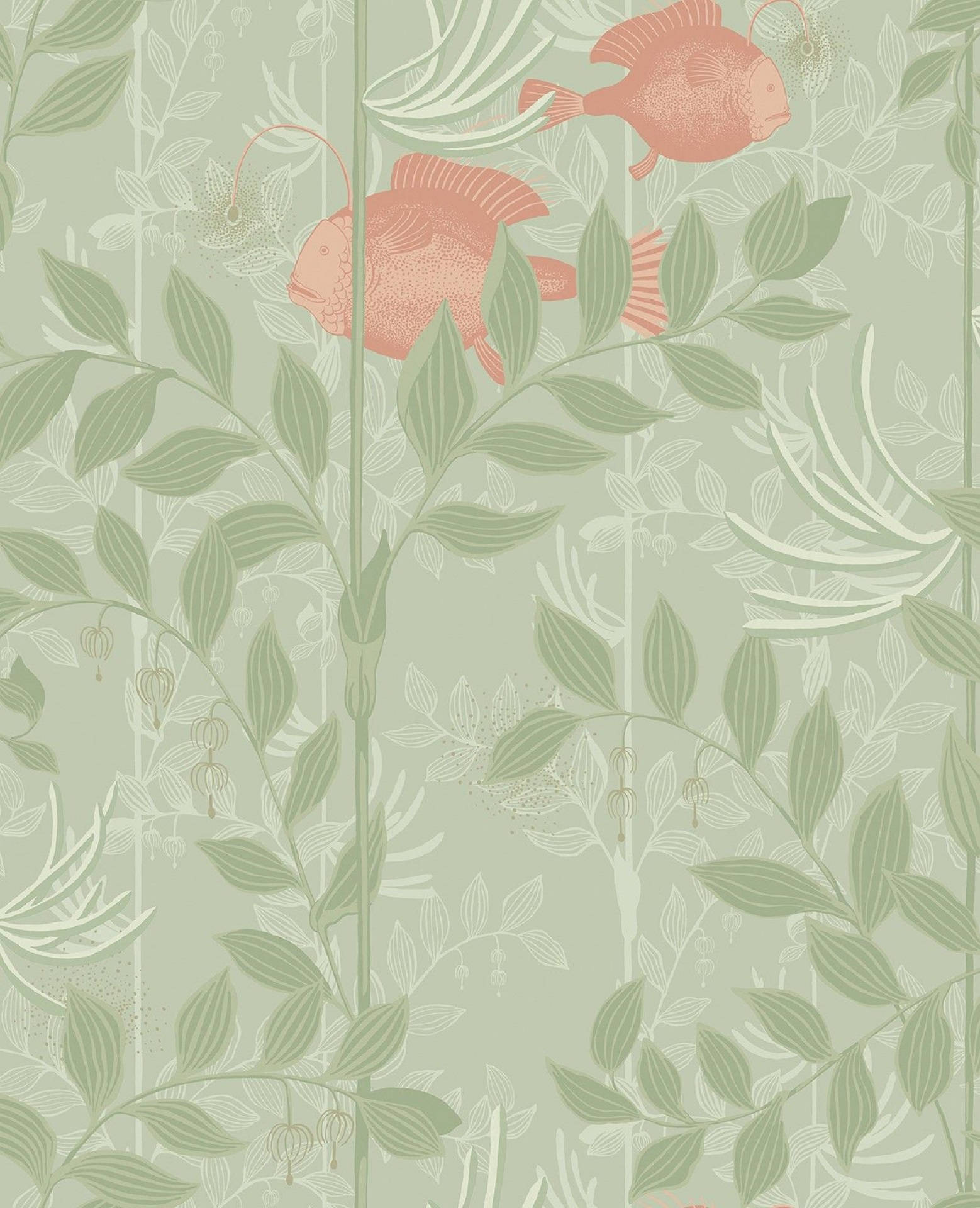 Whimsical Fishes And Plants Wallpaper