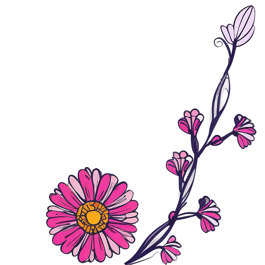 Whimsical Flower Drawing Png 42 PNG