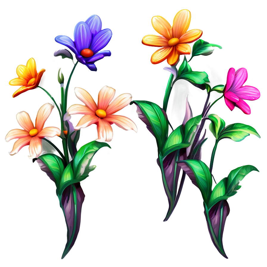 Whimsical Flowers Fantasy Png Yop16 PNG