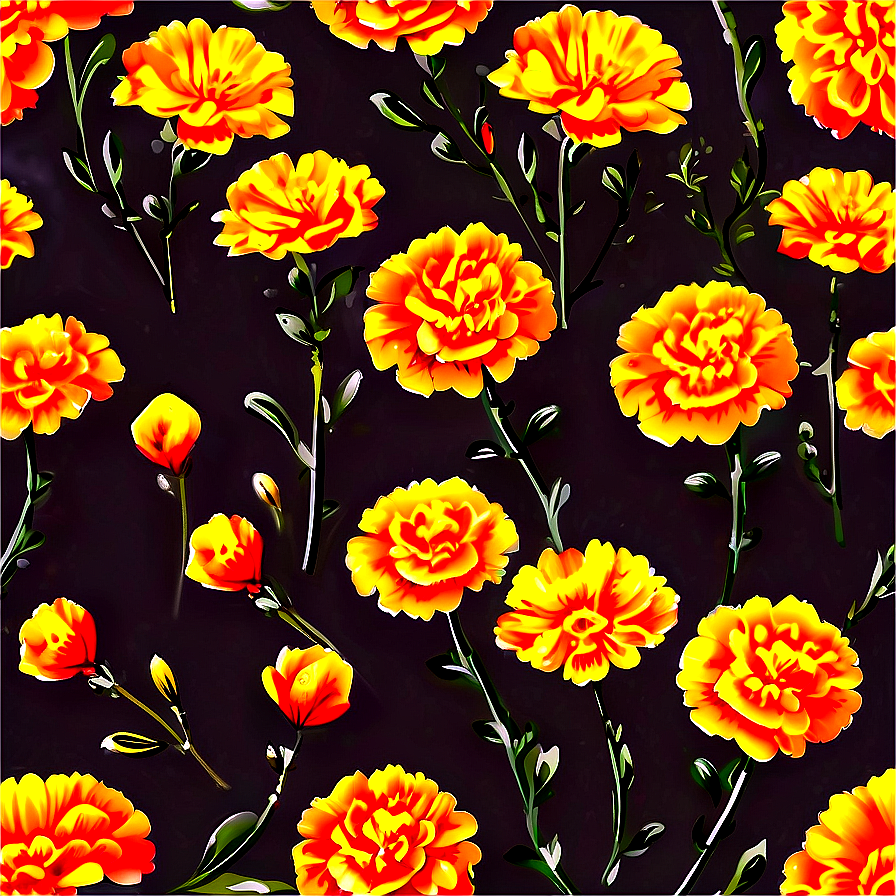 Whimsical Marigolds Illustration Png 58 PNG