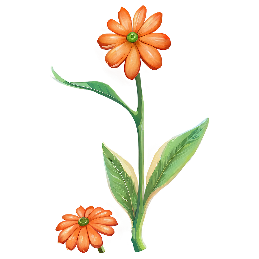 Whimsical Orange Bloom Png 23 PNG