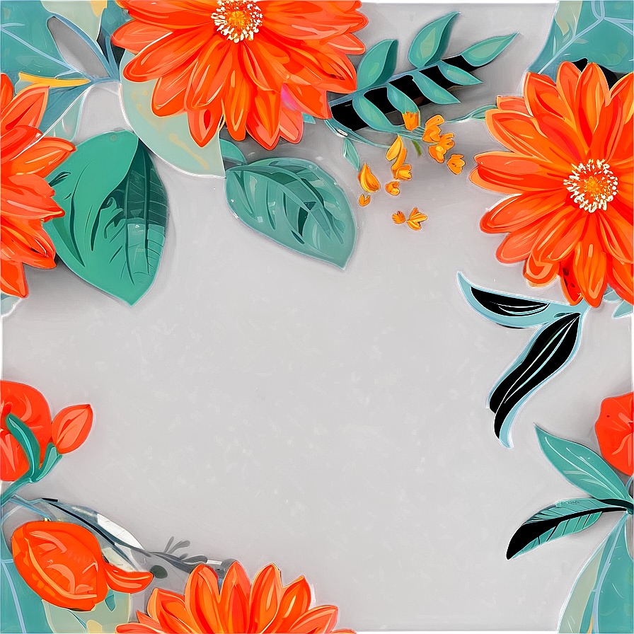 Whimsical Orange Bloom Png Qbj PNG