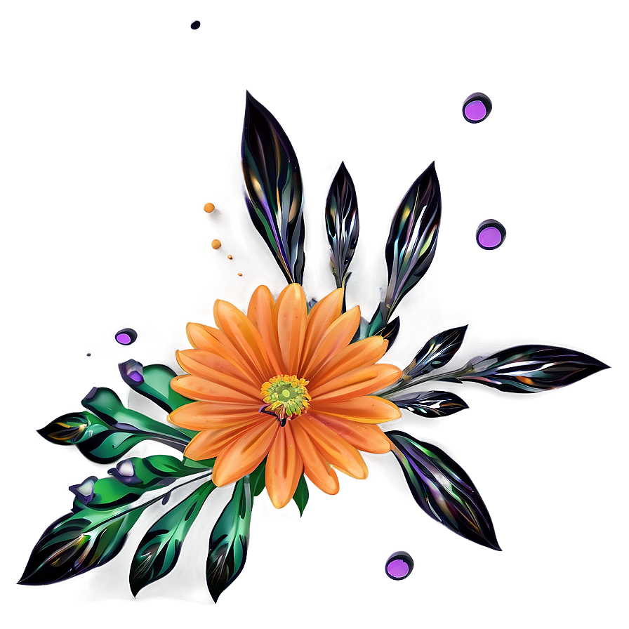 Whimsical Orange Bloom Png Wuk PNG