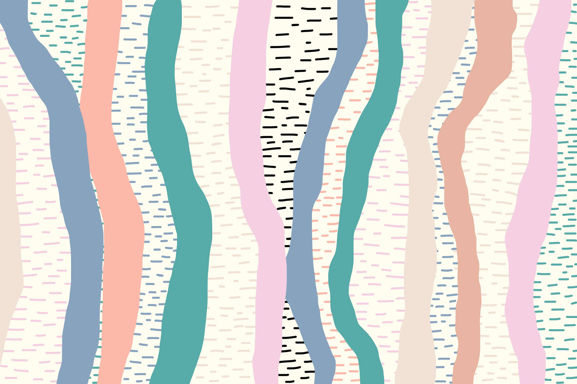 Whimsical Pastel Lines Design Wallpaper