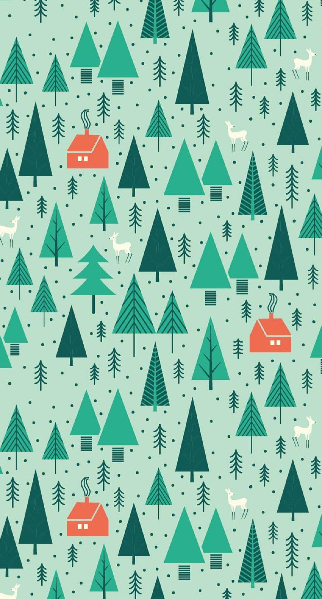 Whimsical Pine Trees Wallpaper