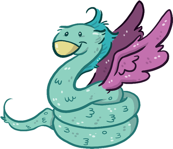 Whimsical Serpent Creature Illustration PNG