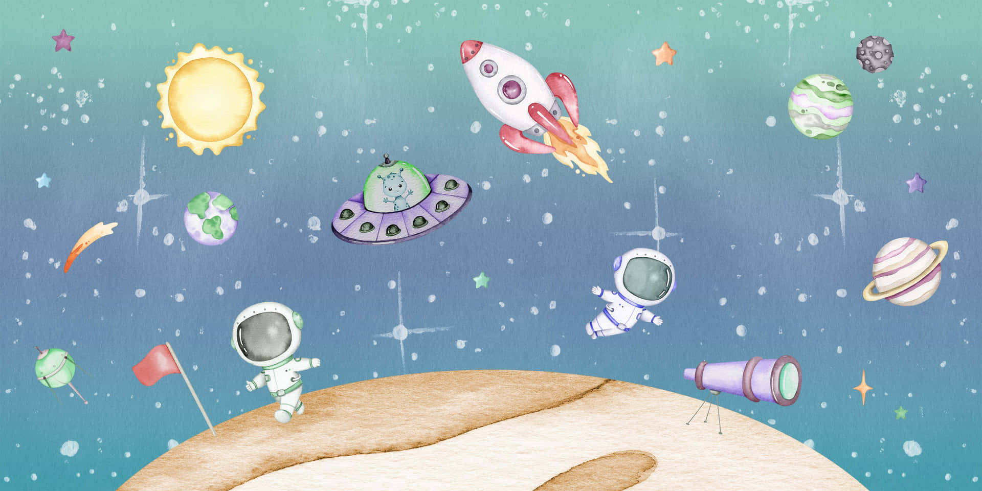 Whimsical_ Space_ Adventure Wallpaper