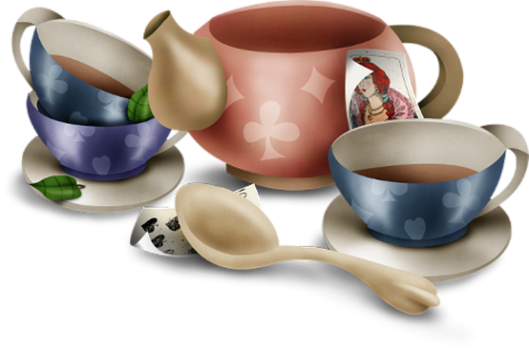 Whimsical Teacupsand Spoon PNG
