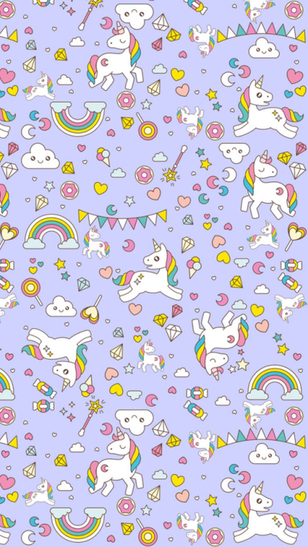 Whimsical Unicorn Pattern Wallpaper Wallpaper