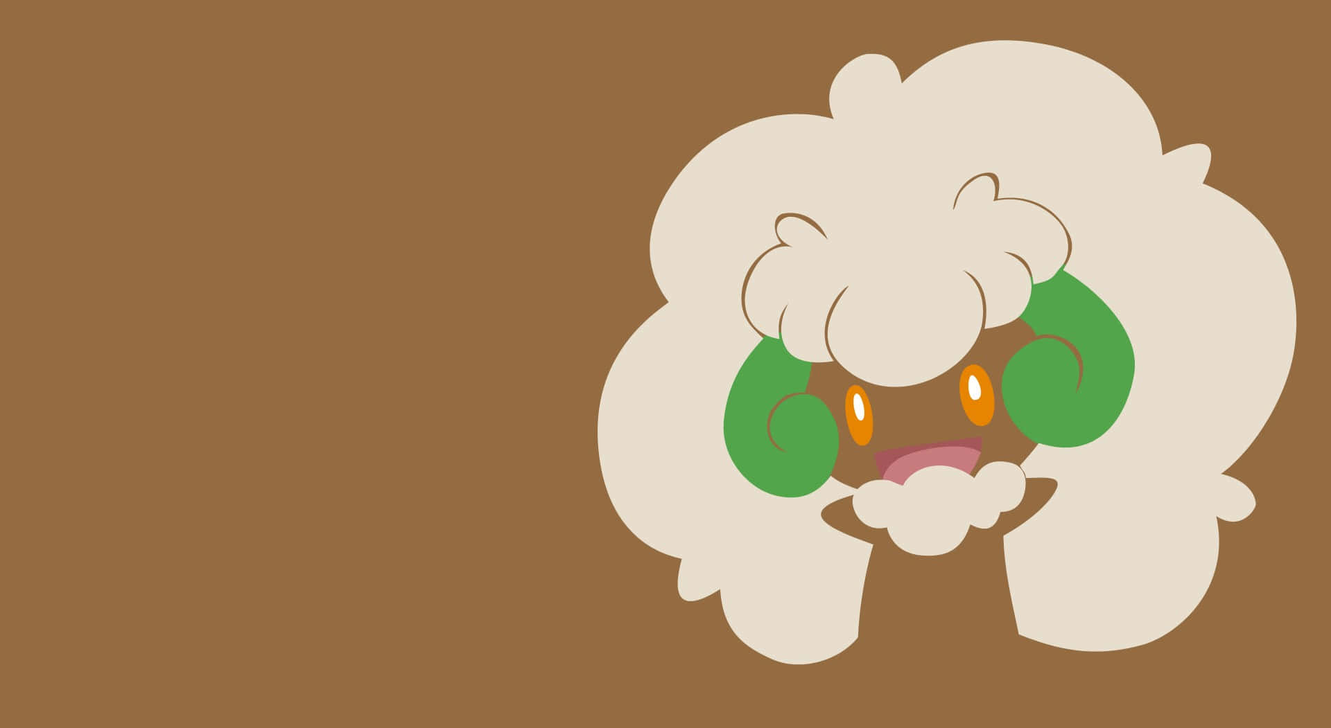 Whimsicott Brown Simple Background Wallpaper