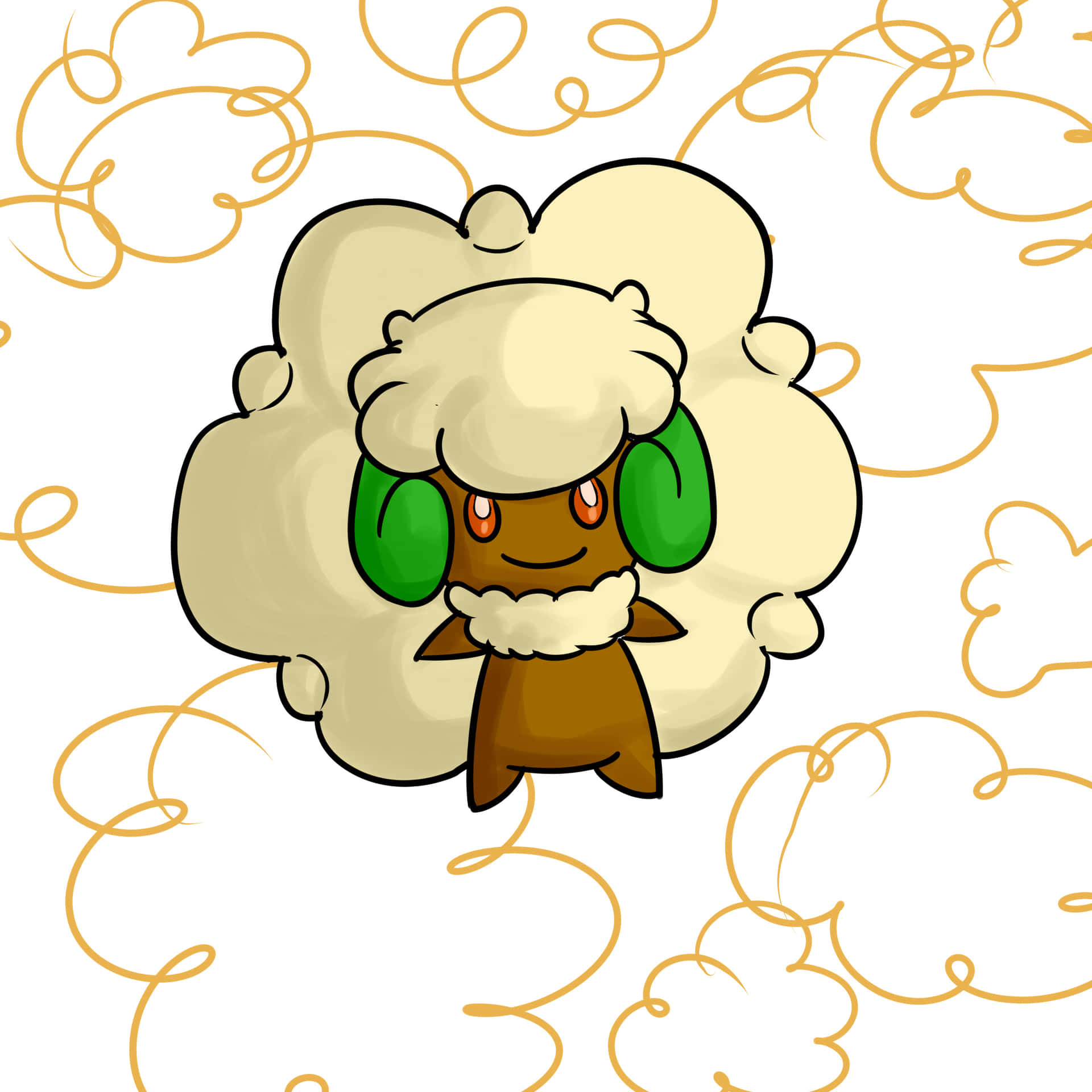 Whimsicott Surrounded By Clouds Wallpaper
