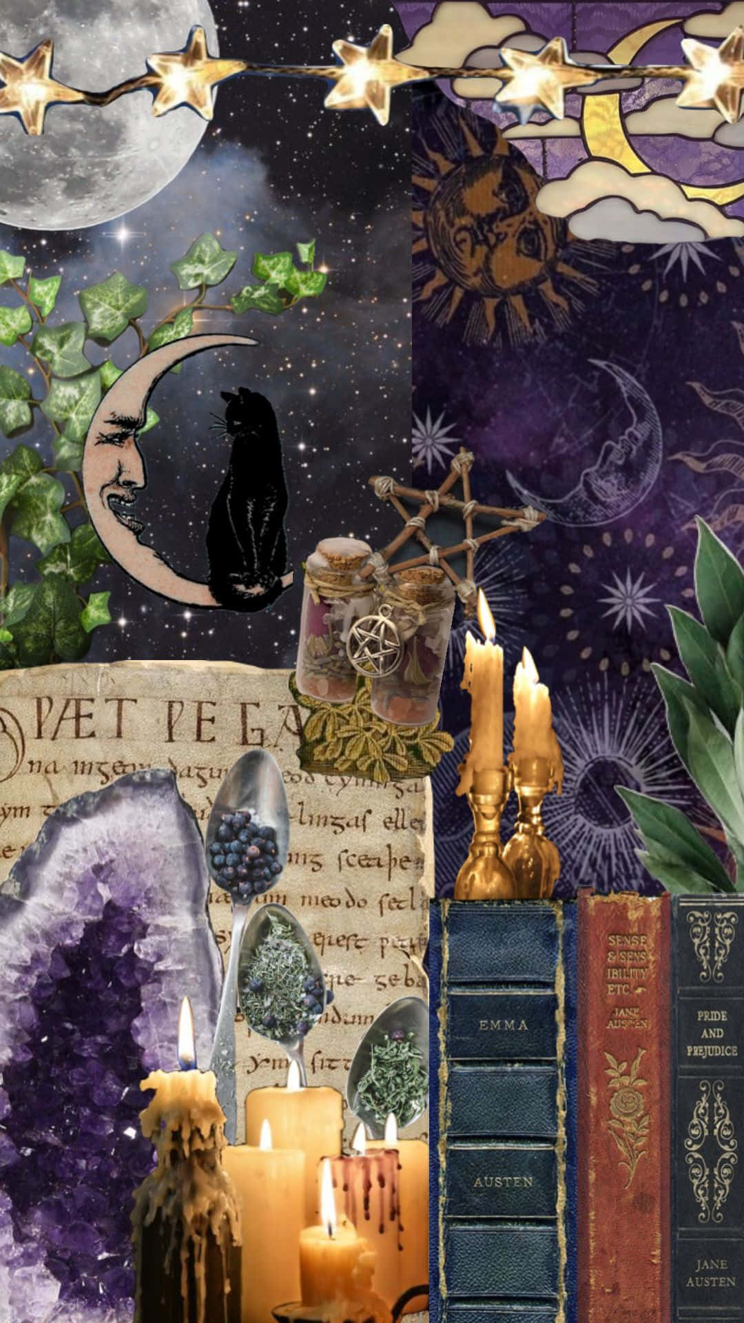 Whimsigoth Aesthetic Collage Wallpaper